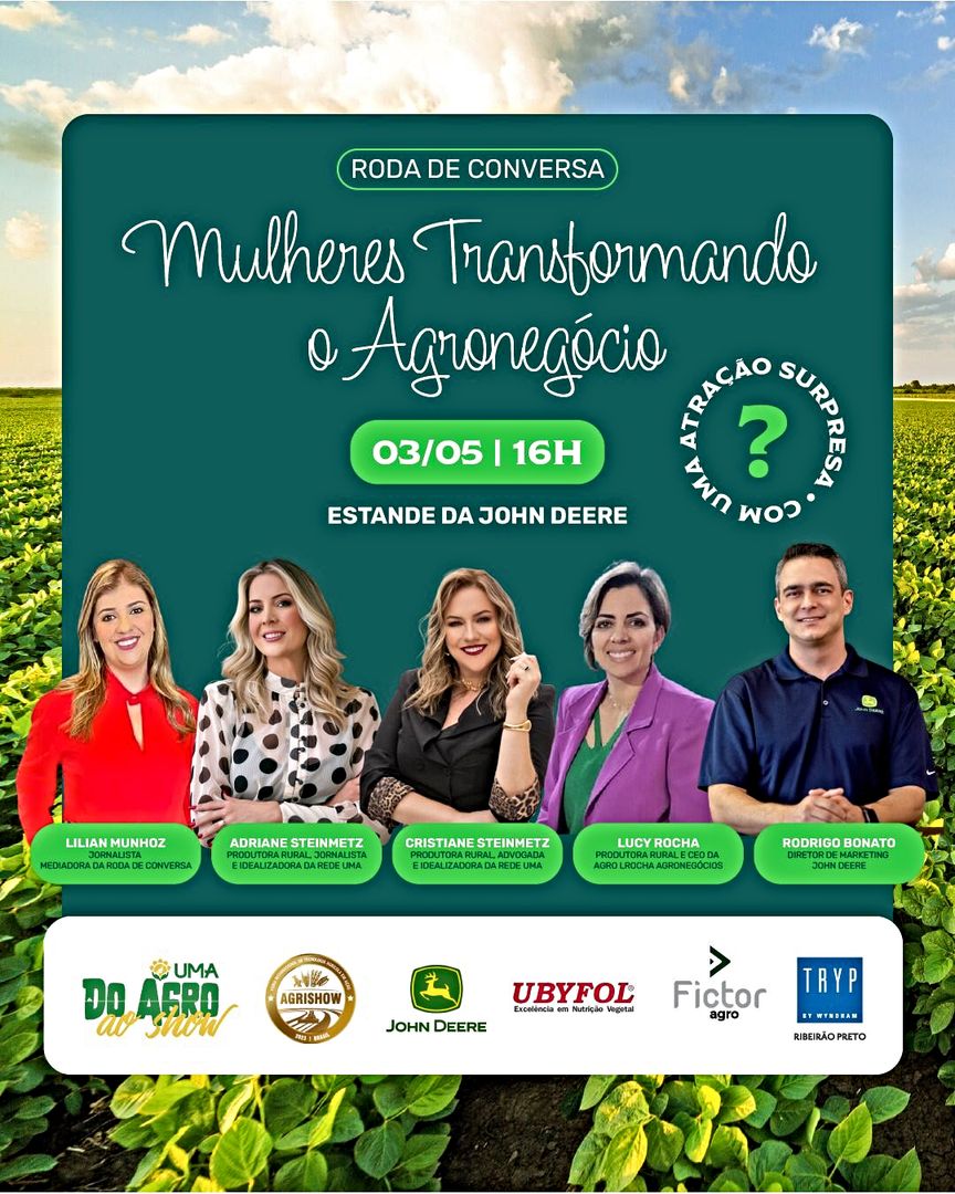 John Deere e Rede UMA promovem evento para valorizar presença feminina no agro