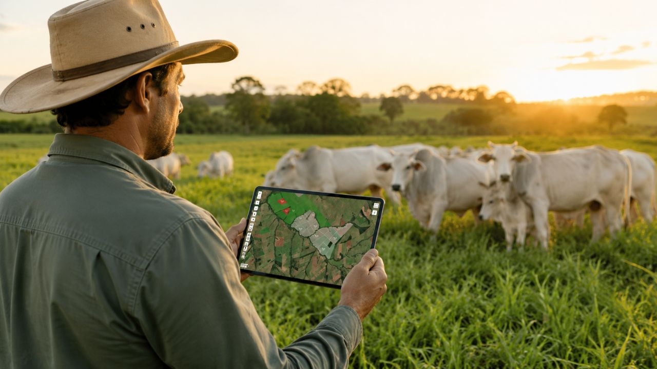 Pecuaristas brasileiros já usam satélites para medir a força do pasto, decidir quando trocar o gado de piquete e evitar perda de alimento em fazendas de corte